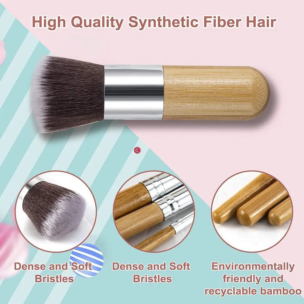 

4/11pcs Bamboo Kabuki Brushes Set Foundation Powder Shadow Cosmetic Makeup Set Blush Brushes Eyeshadow Brush P1G7
