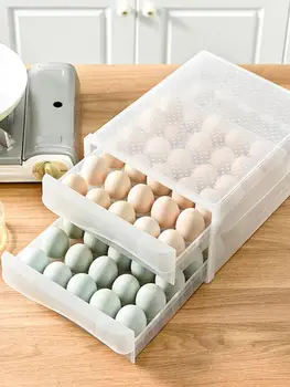 

Super-large Eggs Case Refrigerator Egg Storage Box Durable Plastic Egg Container For Kitchen Refrigerators Motor Homes Campers