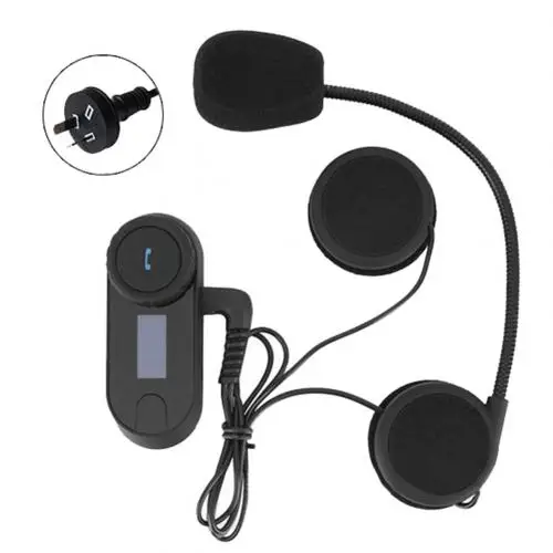 AU Plug Портативный мотоциклетный Bluetooth Шлем Интерком Переговорная гарнитура коммуникатор FM радио горячий Бутик - Цвет: AU Plug