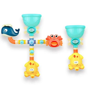 

Kids Swimming Bathroom Summer Toys sets Baby DIY Pipe Bath Water Game Giraffe Crab Model Faucet Infant Shower Water Spray Toy