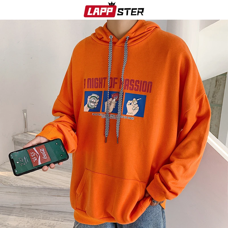 LAPPSTER Для мужчин Графический с капюшоном толстовка с капюшоном Dragon Ball Harajuku осенние пуловеры, Для мужчин s японский уличная корейские худи, одежда