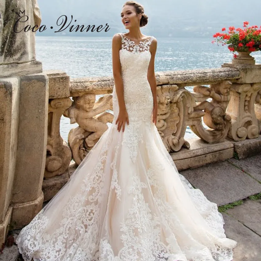 Good Quality Lace Embroidery Mermaid Wedding Dresses America And Europe
