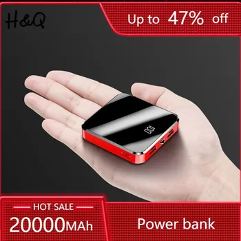 電源銀行20000mahポータブル充電poverbank携帯電話ledミラーバック電源銀行外部バッテリーパックpowerbank