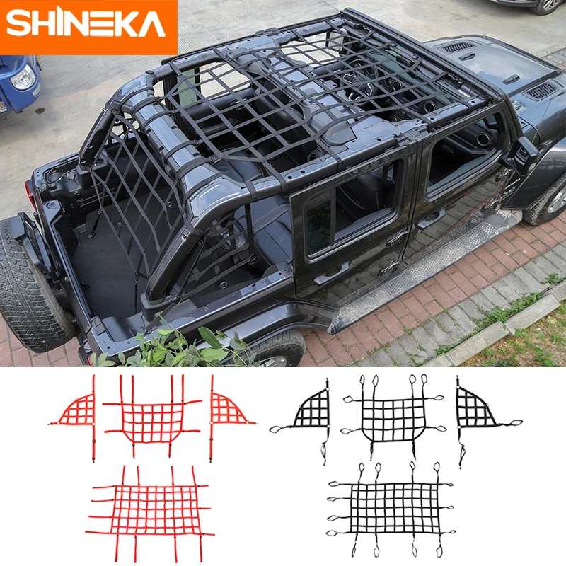 SHINEKA для Jeep Wrangler JK JL 2007 2020 + Автомобильный багажник сетка перевозки грузов