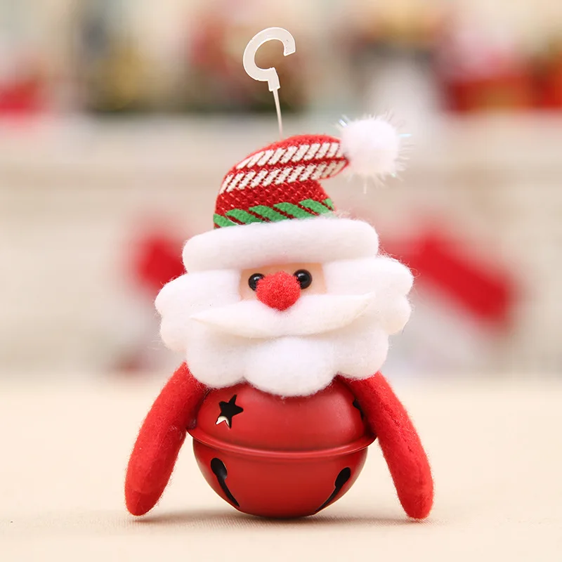 santa claus Рождественская елка висячие украшения 3D Санта Клаус кукла с колокольчиком кулон - Цвет: santa claus