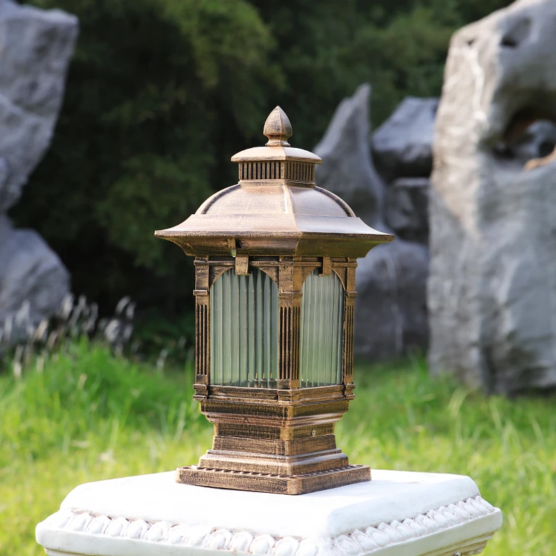 

1710-H40 Outdoor lawn lamp Outdoor waterproof courtyard lawn European-style villa garden wall gate LED pillar landscape lamp