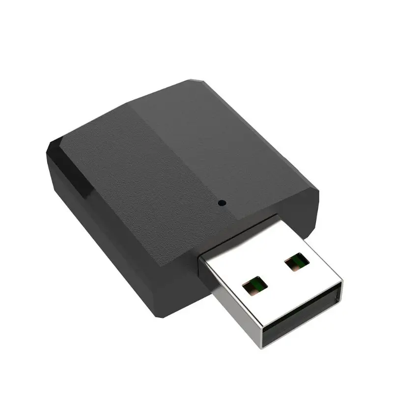 USB Bluetooth 5,0 передатчик для ТВ 3,5 мм Мини Автомобильный Bluetooth приемник AUX Стерео музыка с изменяющимся переключателем беспроводной адаптер - Цвет: Черный