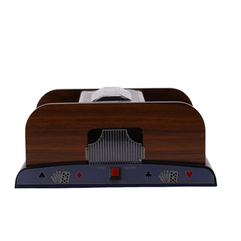 

Board Game Poker Casino Wooden Automatic Playing Card Pocker Shuffler Support 2 Deck Poker