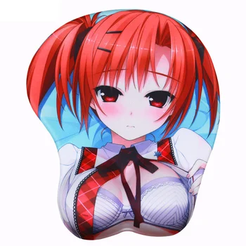 

FFFAS 3D Breast Sexy Double Pigtails Girl Mouse Pad Silicone Wrist Rest Soft Comfortable Mousepad for Computer Laptop Tablet