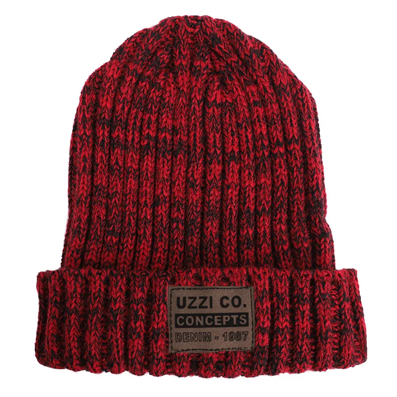 Fashion Winter Hats for Woman Casual Beanies for Men Women Warm Knitted Winter Hat Fashion Solid Hip-hop Beanie Hat Unisex Cap - Цвет: Wine-2