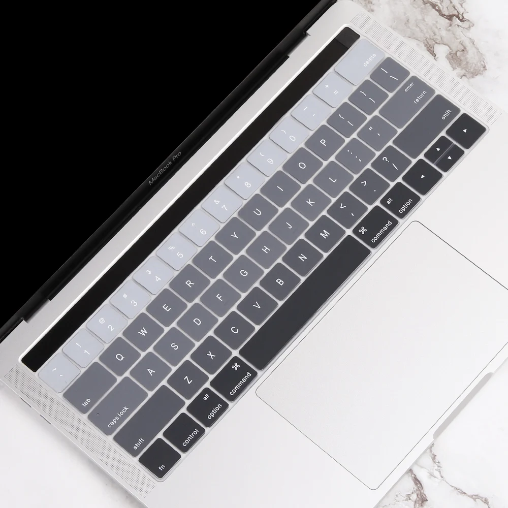Цветной силиконовый чехол для клавиатуры с градиентом США для MacBook Pro 13 15 дюймов Touch bar A2159 A1989 a90. протектор клавиатуры