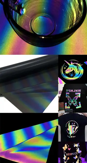7pcs Wholesale Iridescent Holographic Clear Transparent Pvc Fabric