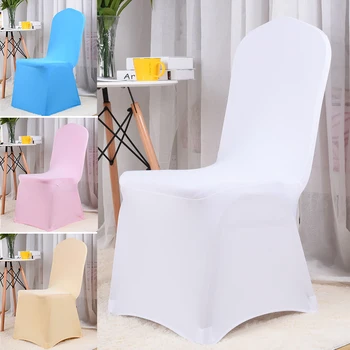 

New 2019 Pure color solid color big chair cover elastic seat chair covers stretch high king back Slipcovers for banquet hotel