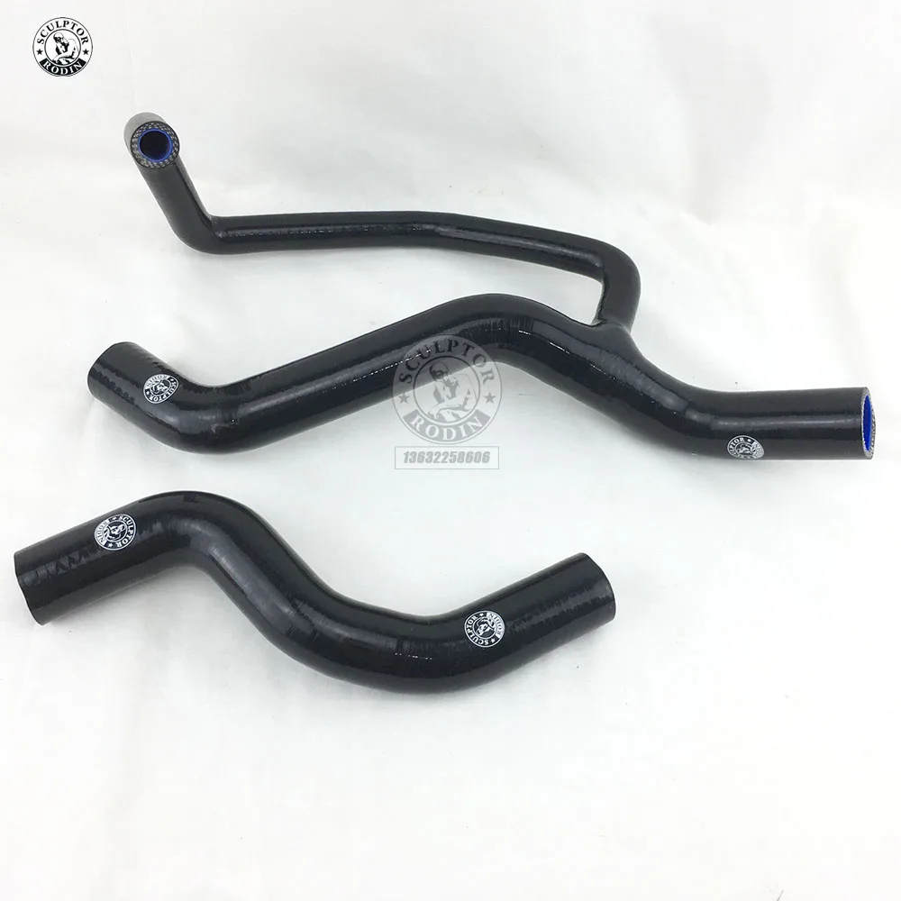 Черный Силиконовый шланг радиатора для FIAT PUNTO GT 1,4 GT TURBO 1993-1999(2 шт) красный/синий/черный - Цвет: Черный