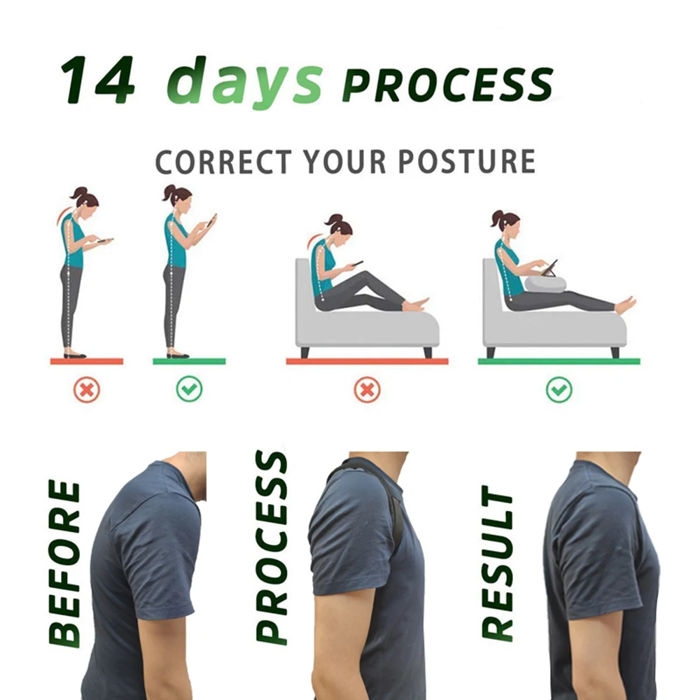 Posture Corrector Belt Posture Corrector Clavicle Spine Back Belt Adjustable Unisex Upper Back Shoulder Lumbar Posture Correction