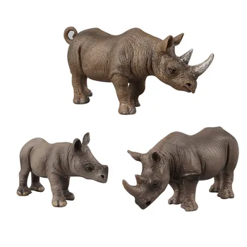 

1pcs Simulation Wild Animal Rhinoceros Model Rhinos Action Toy Figures Dicerorhinus Model Toys for Children Gifts