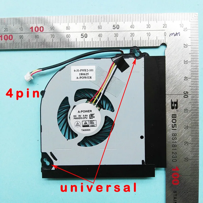 4pin universal cpu Процессор gpu Вентилятор охлаждения кулер для Clevo P950HP P950HP6 P950ER P950HR P955ER P950EP6 P955EP6 P950ED BS5005HS U3D U3E - Цвет лезвия: 4pin universal cpu