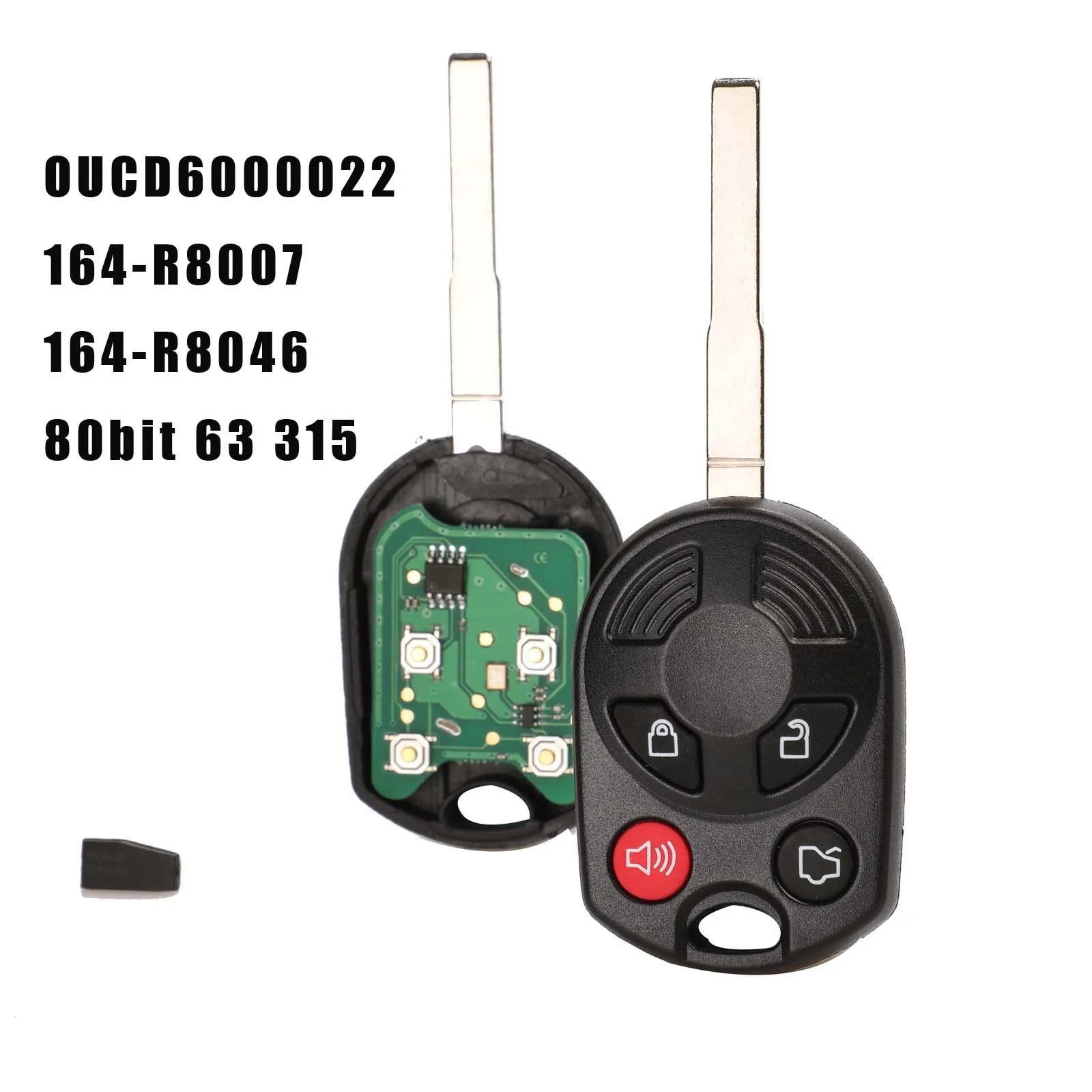 Jingyuqin 10P 4 кнопочный Чип дистанционного управления Fob для Ford OUCD6000022 315MHz Escape Focus C-Max Transit подключения HU101 - Количество кнопок: HU101