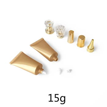 

Free Shipping 15ml Pearl Gold Refillable Cosmetic Bottle 15g Eye Cream Container Lotion Soft Tube Empty Plastic Travel Packaging