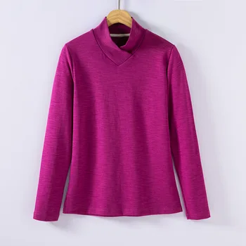 

2020 WOMEN Slub cotton long-sleeved T-shirt female casual Korean thickening spring and summer women's tops