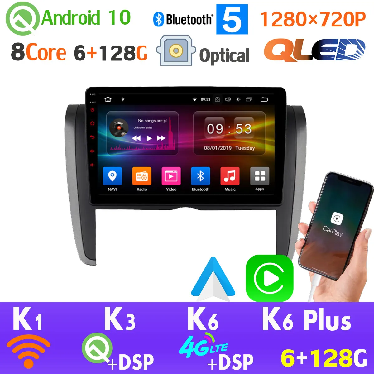 QLED 1280*720P 6G+128G Android 10.0 GPS Radio For Toyota Allion 2007-2018 AHD 1080P HDMI Car Multimedia Player CarPlay 4G LTE | Автомобили