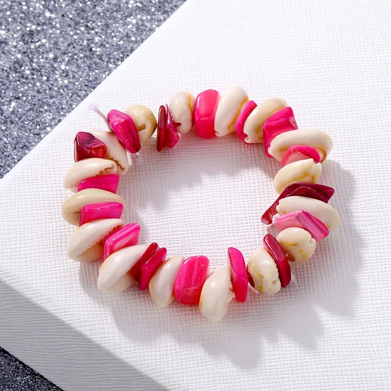 IPARAM Vintage Geometric Bohemian Shell Gravel Bracelet for Women Beaded Color Adjustable Bracelet Jewelry Boho Style Gift