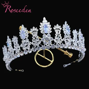 

Classic CZ Stone Princess Tiara Crown Austrian Rhinestone Wedding Bridal Headband RE3903