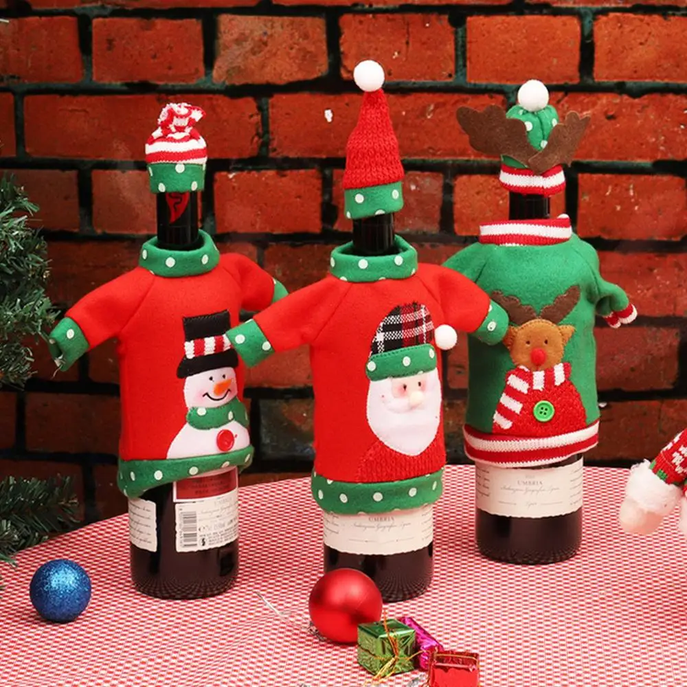 Behogar Merry Christmas шампанское вино бутылка Подарочная сумка чехол для вечерние фестиваль на стол для домашнего ужина вечерние Navidad украшения