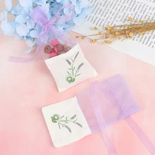 6 шт. пакетики с цветочным принтом портативная пустая масляная лампа с лавандовым ароматом Сумка-Саше Сетчатая Сумка