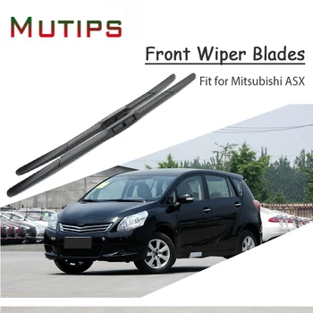 

1Set Rubber Car Front Wiper Blade Kit For Mitsubishi ASX 2017 2016 2015 2014-2010 Windscreen Original replace Accessories