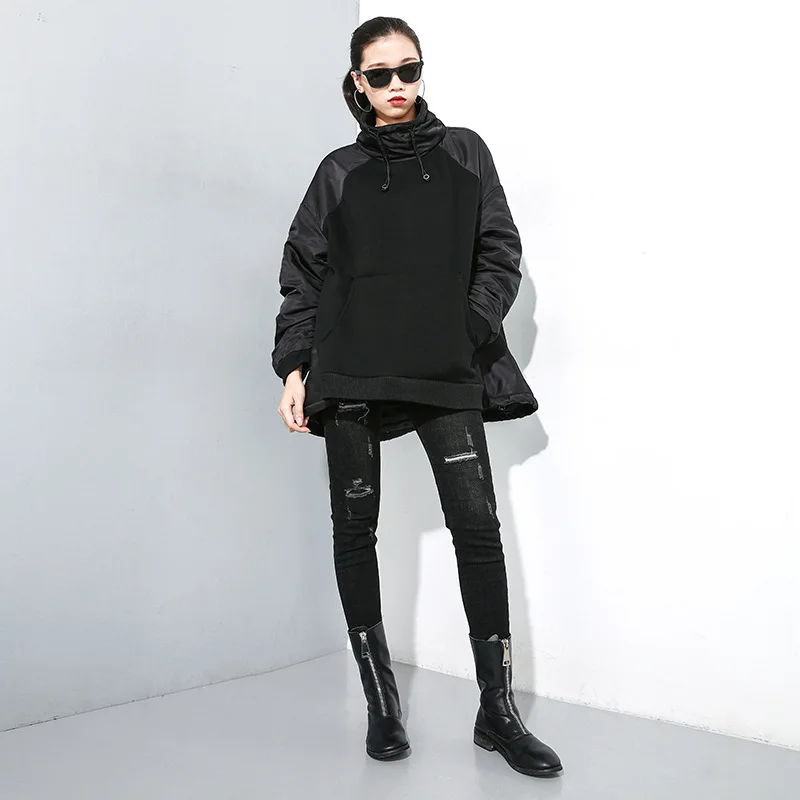 LANMREM г.; зимняя новая стеганая одежда из хлопка с высоким воротником и рукавами; теплое пальто в уличном стиле; 19B-a332