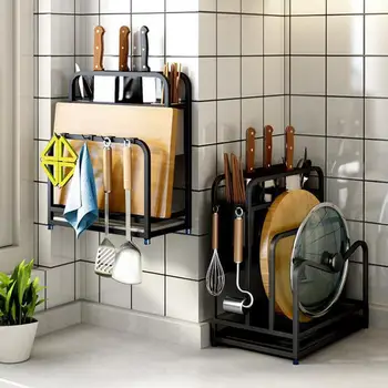 

Stainless Steel Knife Rest Kitchen Utensils Chopping Board Knife Base Storage Rack Wall Hanging Storage Rack Household