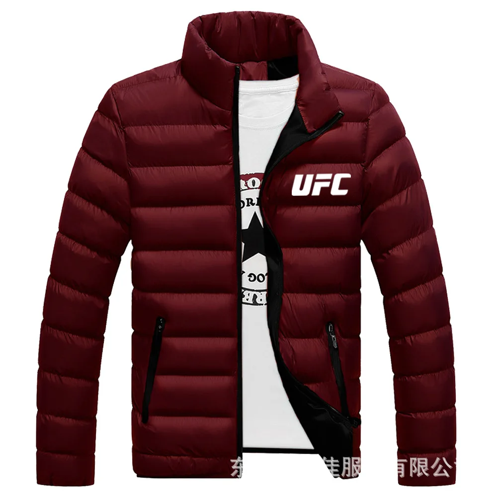 Новинка, для UFC, зимняя повседневная верхняя одежда, Jaqueta Masculino, облегающее, с капюшоном, модное пальто, Homme размера плюс H - Цвет: Красный