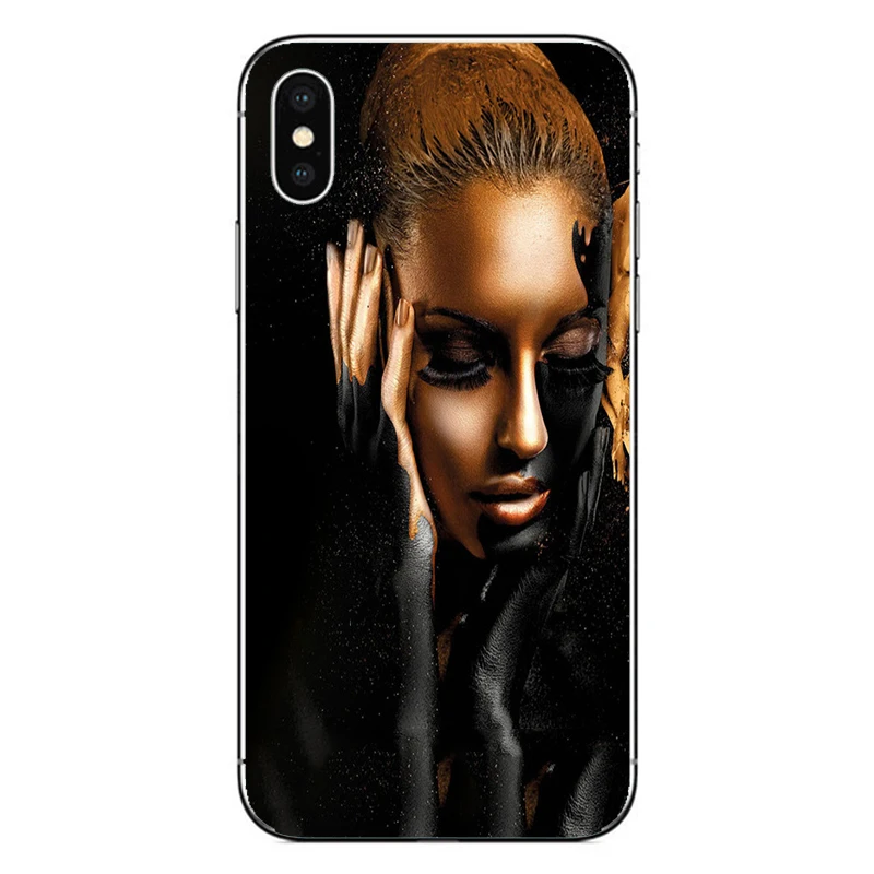 2bunz Melanin Poppin Aba Мягкий силиконовый чехол для iPhone X XR XS Max 6 6s 7 8 Plus 5s модный Африканский женский черный чехол для девочки - Цвет: case 7