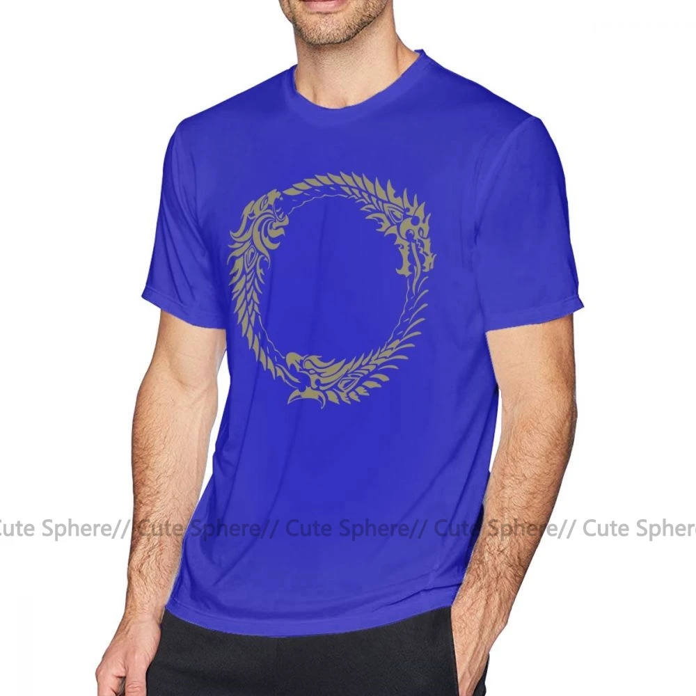 The Elder Scrolls T Shirt Elder Scrolls Online Merchandise T-Shirt Oversized Basic Tee Shirt Cotton Mens Short Sleeves Tshirt - Цвет: Blue