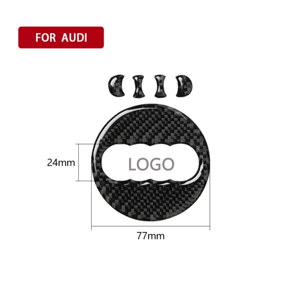 Carbon Fiber Car Steering Wheel Ring Trim Sticker Logo Decals Cover Decoration For Audi A3 8V A4 B8 Q3 Q5 8R Q7 SQ7 Auto Styling (2)