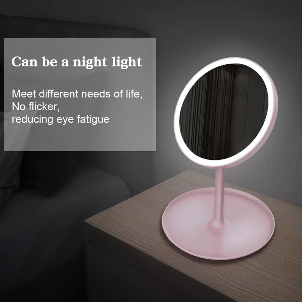 Makeup mirror Makeup Mirror With Light White LED Daylight Vanity Mirror Detachable/Storage Base 3 Modes With Light Gift USB Cable