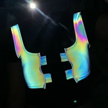 Осенняя Новинка, женская сексуальная открытая сумка с пряжкой, светоотражающий жилет, женский сексуальный жилет для бега, ночной спортивный жилет