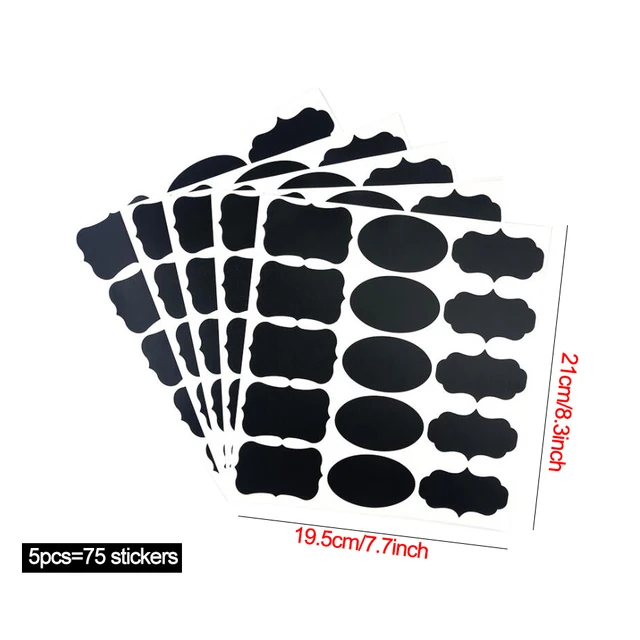 Colorful Chalkboard Labels Stickers with Round Rectangle Heart Shape Stickers Spice Jar Storage Bottle Box Backboard Sticker