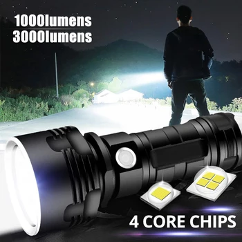 

26650 Powerful LED Flashlight L2 XHP50 Tactical Torch USB Rechargeable 18650 Waterproof Lamp Ultra Bright Lantern LED Camping