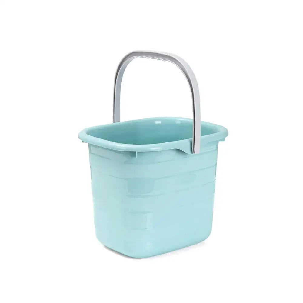 Синий 11L Plastic Mop Bucket Bathroom Laundry Buckets Portable Water Container Fishing Car Wash Bucket Large Pail Camping Kitchen - Цвет: Синий