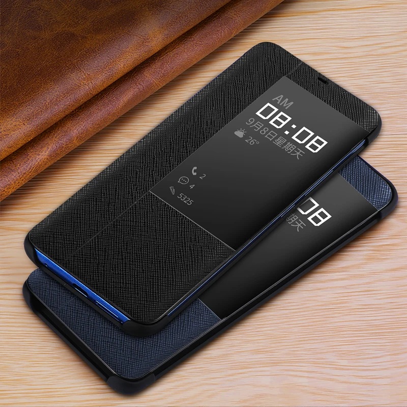 Роскошный умный чехол-книжка из натуральной кожи для huawei mate 30 20 Pro 20X20X5G 20 RS P30 Pro Роскошный тонкий защитный чехол для телефона сумка
