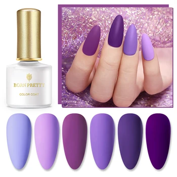 

BORN PRETTY Nail Color Gel Nail Polish 6ml Iris Series Purple Soak Off UV LED Gel Base Top Coat Nail Art Varnish Matte Gel