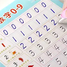 Crianças reutilizáveis 3d copybook caligrafia números 0-100 livros de escrita aprendizagem matemática inglês escrita prática livro para crianças
