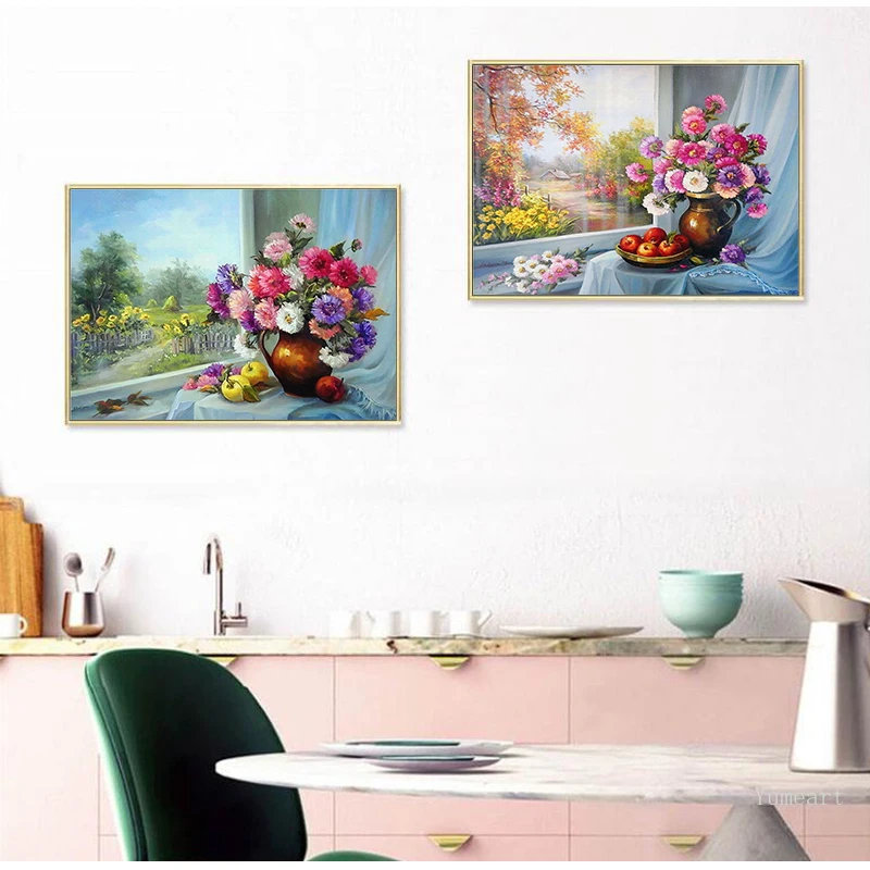 Creative Watercolor Flower Oil Painting Print On Canvas Modern Wall Art Picture For Living Room Poster Cuadros Decor | Дом и сад