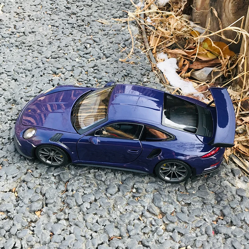 Модель автомобиля Welly 1:24 Porsche 911GT3 RS из фиолетового сплава литой и игрушечный