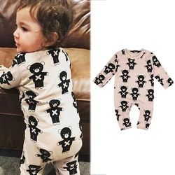 Barboteuse en coton unisexe pour bébé, grenouillère d'automne, vêtements pour nourrissons pour enfants, combinaisons pour nouveau nés 