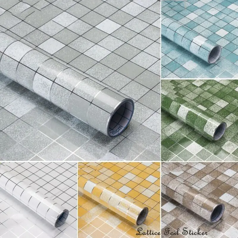 Waterproof Oil-proof Aluminum Foil Tiles Wall Sticker Home Kitchen Decoration