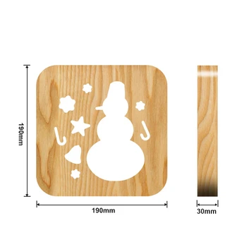 

3D LED Wooden Crafts Snowman Shaped Night Light Table Lamp Christmas Child Gift