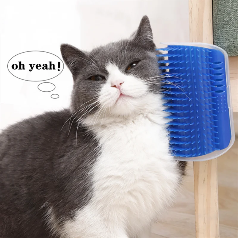 Suministros para mascotas, cepillo de masaje contra la pared para gatos, masajeador de menta, peine para peinar el pelo, peine de esquina, antidescompresión, picazón